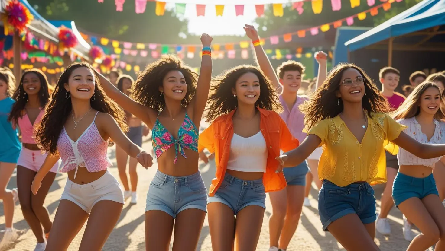 Youth dancing at a summer cultural festival