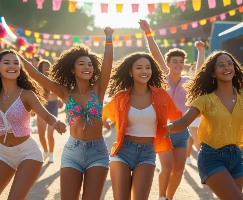 Youth dancing at a summer cultural festival